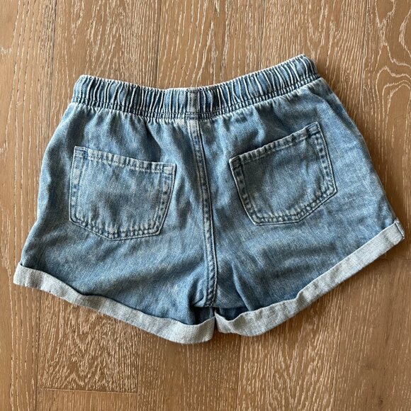 Girl's Cat & Jack Medium Wash High Rise Utility Denim Shorts size L 10-12 - Picture 2 of 4